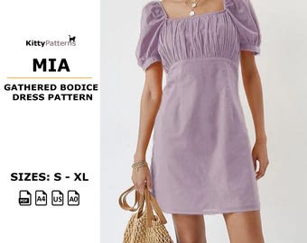MIA Gathered Bodice Dress Pattern: Empire Waist (PDF Pattern)
