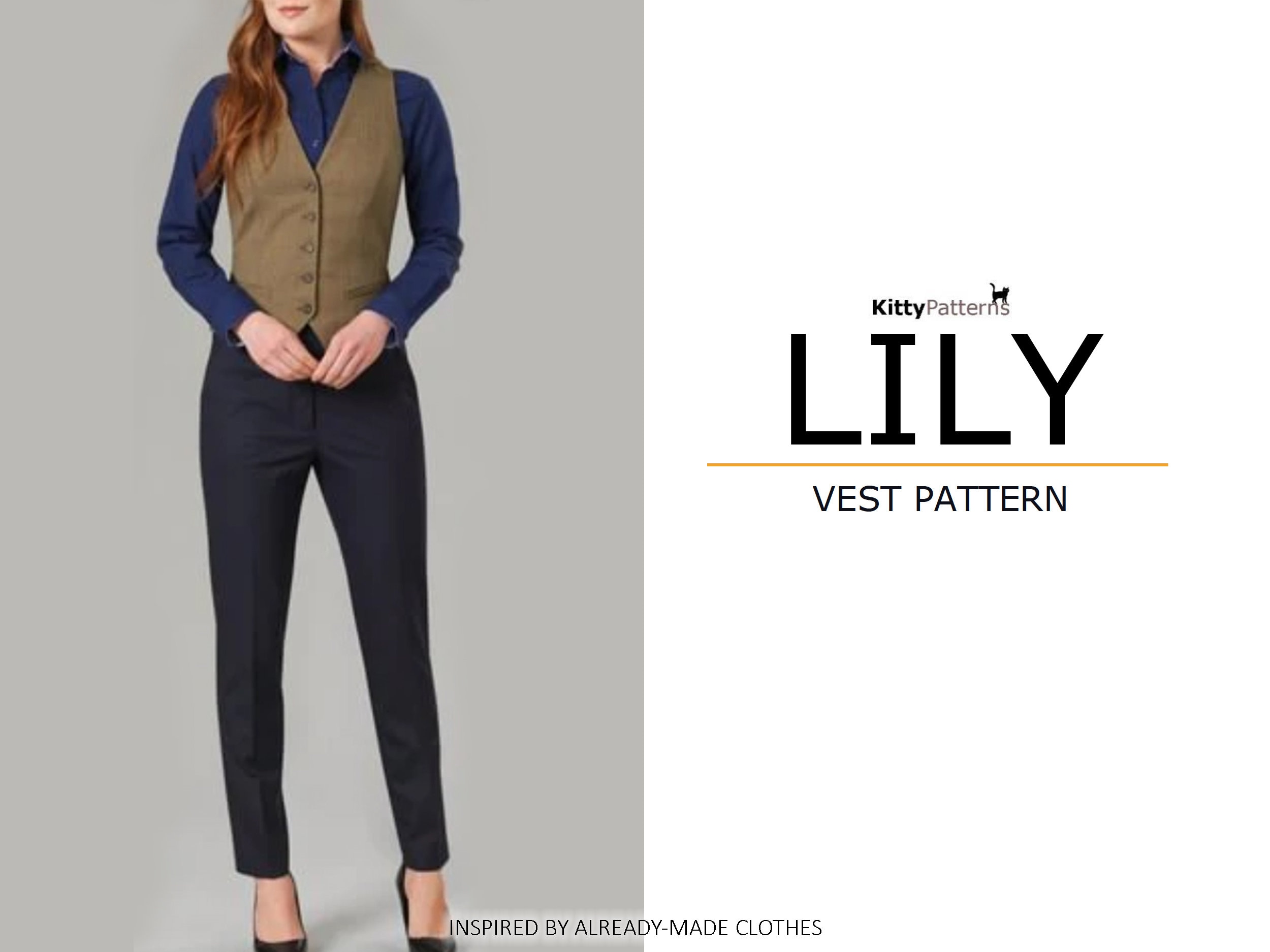 LILY Vest Pattern PDF S,M,L,XL Womens Vest Patterns Girls Vest Pattern Pdf  Sewing Pattern 