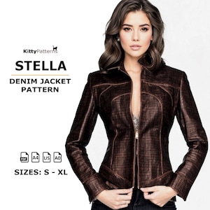 Patron de couture veste en jean Stella : tailles femme S-XL (PDF)