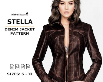 Stella Denim Jacket Sewing Pattern: Women's Sizes S-XL (PDF)
