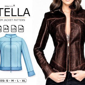 STELLA - Patron de veste en jean - [S, M, L, XL] - PDF de veste en jean - Veste en jean personnalisée - Patron de couture en jean - Patron de veste femme