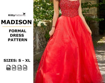 MADISON Formal Dress Sewing Pattern: Fit & Flare Bridal Gown (PDF Digital Download)