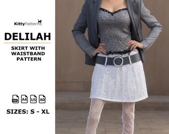 DELILAH Skirt Pattern: Short Skirt with Waistband (PDF)
