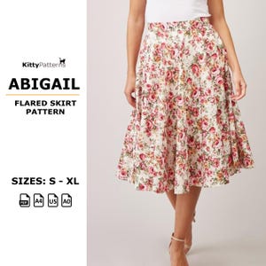 Flared Midi Skirt Sewing Pattern: Vintage Style (PDF)