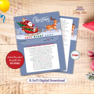 Left Right Christmas Game, Christmas Game, Left Right Christmas Story, Gift Exchange Game, Christmas Party, Twas&#39; The Night Before Christmas