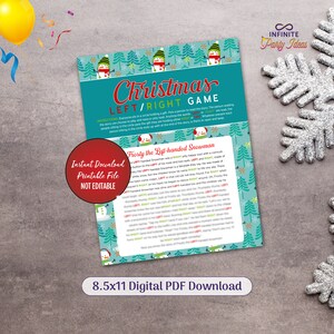 Left Right Christmas Game, Christmas Game, Christmas Story Left Right Game, Gift Exchange Game, Christmas Gift Exchange Game, DIGITAL, PRINT