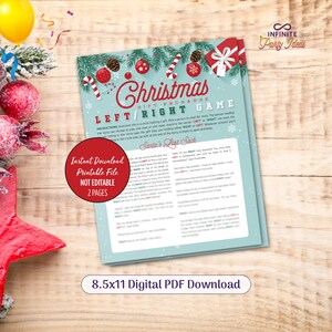 Left Right Christmas Game, Christmas Game, Christmas Story Left Right Game, Gift Exchange Game, Christmas Gift Exchange Game, DIGITAL, PRINT