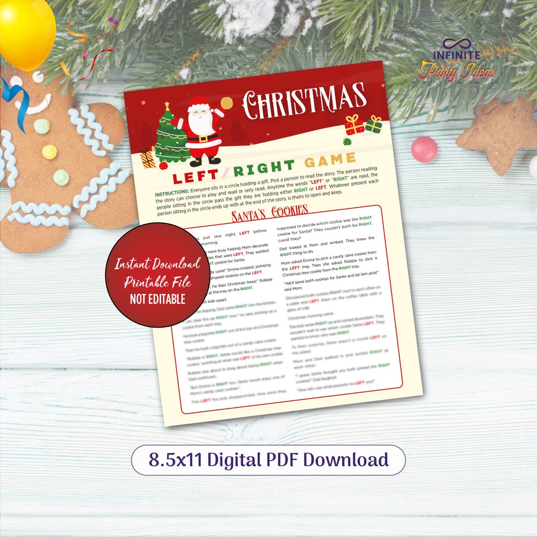 Left Right Christmas Game, Christmas Game, Christmas Story Left Right