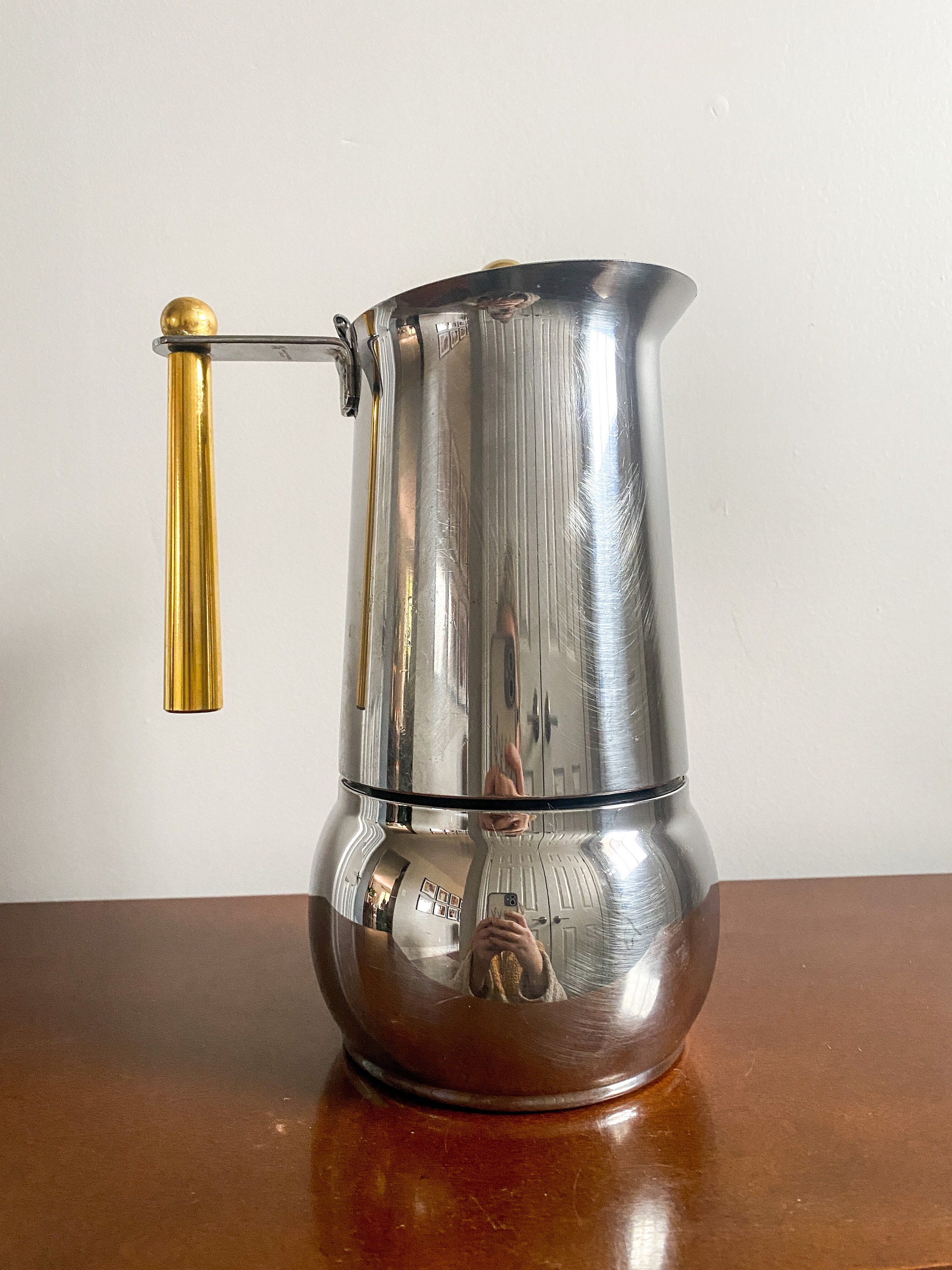 Stainless Steel Moka Pot, Stovetop Maker, Classic Italian Style Double Tube  Moka Pot Coffee Maker