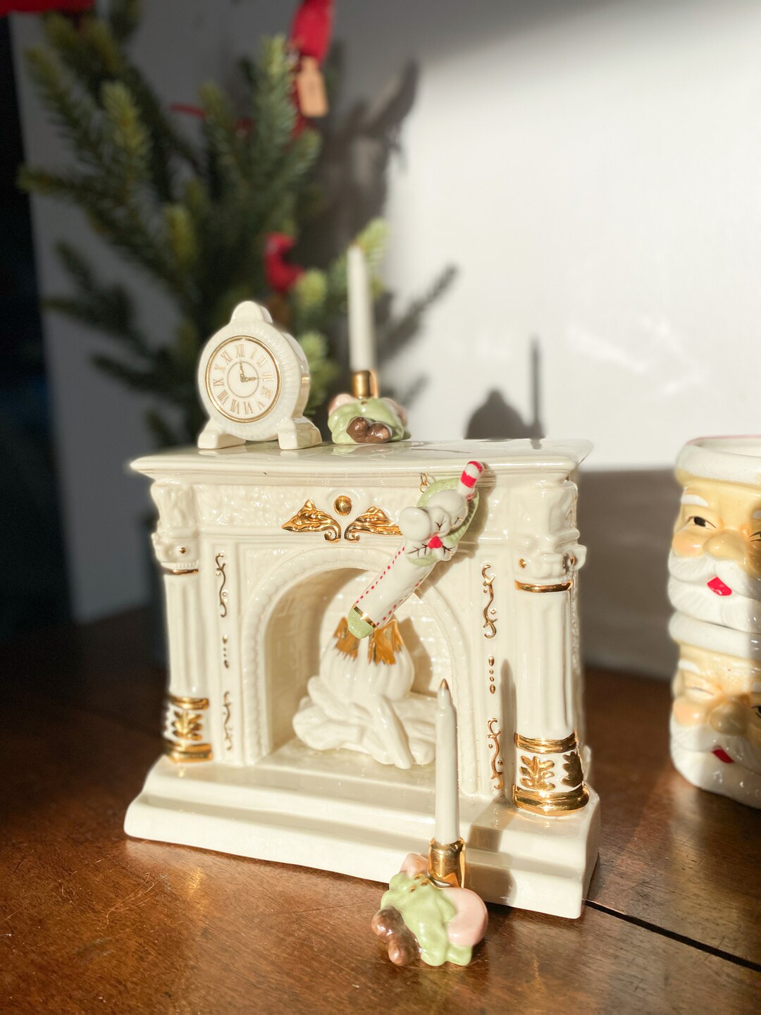 Vintage Lenox Christmas Fireplace Collection Lighted LED Fireplace