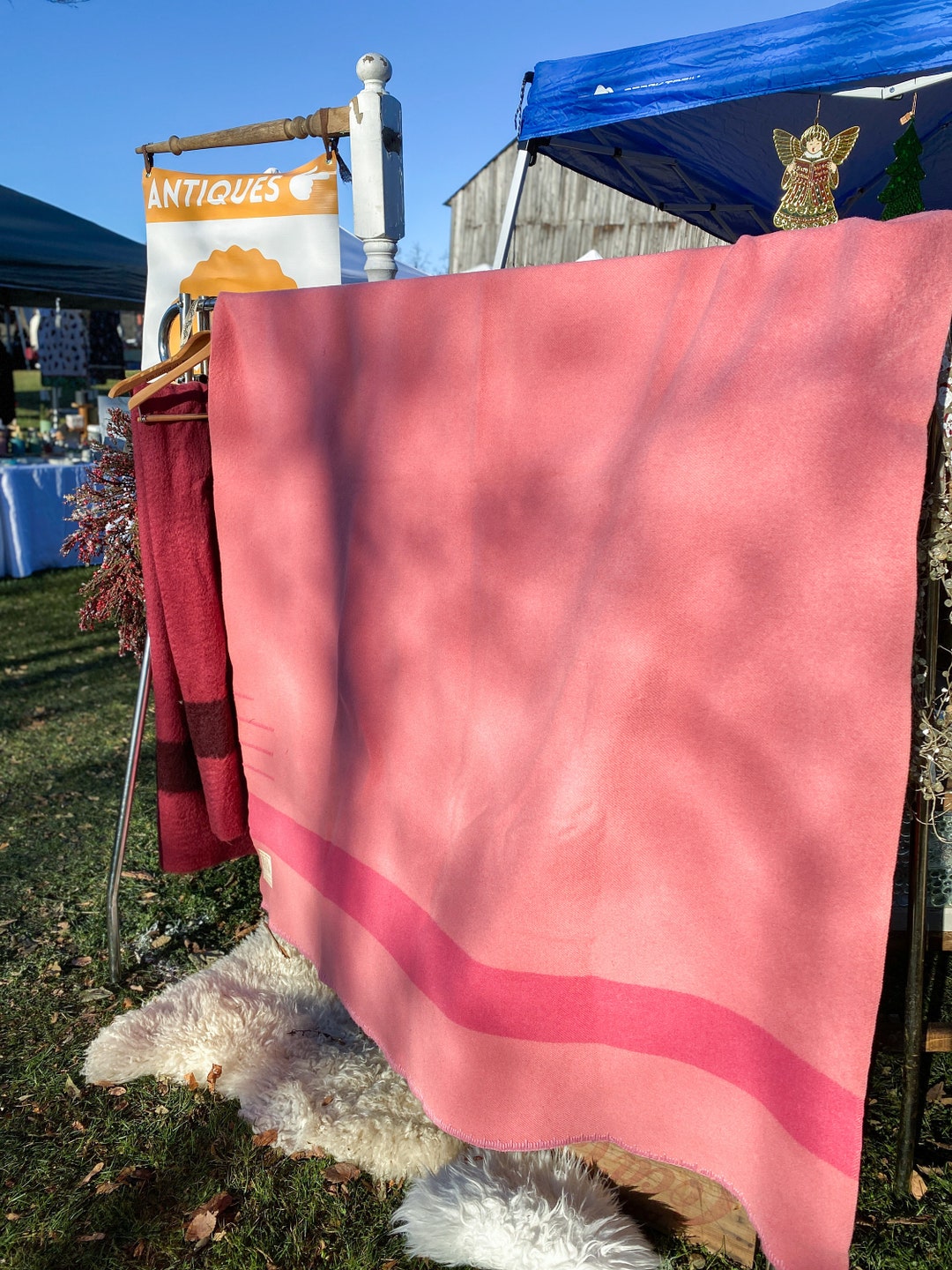 Vintage rose Hudson Bay Company Point Blanket Made in England Made in