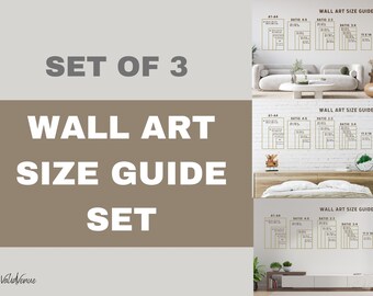 Bedroom Wall Art Size Guide Frame Sizing Mockup Poster - Etsy