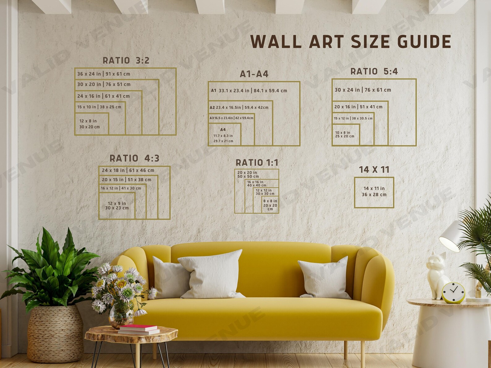 Wall Art Size Guide, Frame Size Guide, Print Size Guide, Wall Display
