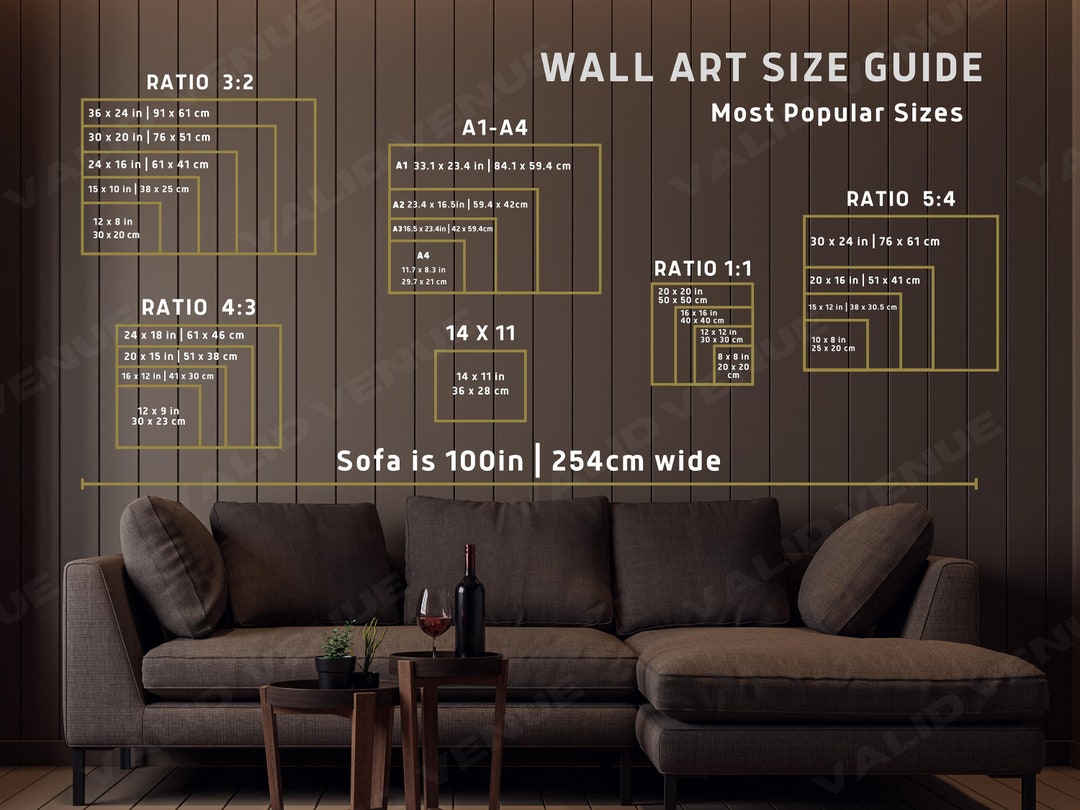 Wall Art Size Guide Frame Size Guide Print Size Guide Wall Etsy