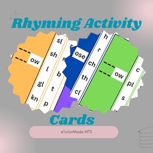 Schede di attività in rima per lettori principianti / Giochi divertenti per la prima alfabetizzazione / Schede didattiche - Famiglie di parole, parole CVC