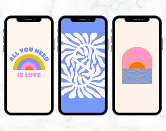 Bundle von 10 Dankbar für jede Kleinigkeit iPhone Hintergrundbilder, sofortiger digitaler Download, lebendige iPhone Hintergründe, niedliche Telefon Hintergrundbilder