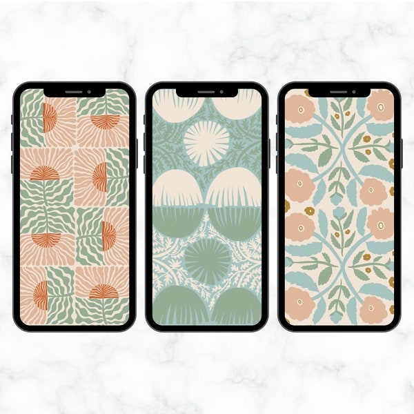 Floral Muted Wallpaper Etsy