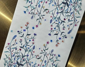 Wildblumen transparente Aufkleber: Blumengarten Scrapbooking