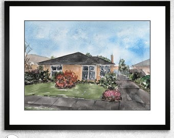 Custom Watercolour House Portrait from Photo | Personalised Gift | Housewarming Gift | First Home Gift | Realtor Closing Gift