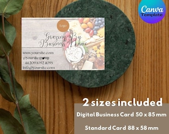 Editable Grazing Table Business Card Template: Canva Design (Digital Download, Vistaprint Friendly)