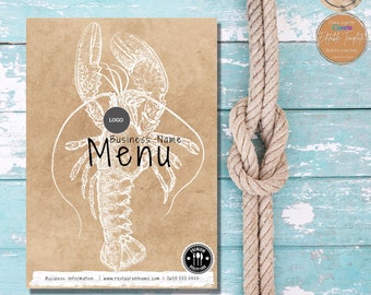 Seafood Restaurant Menu Template Food Menu For Food Business Canva Template Editable Fish Bar Menu Catering Menu Business Printable Template