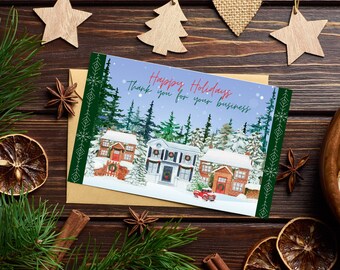 Corporate Christmas Card Printable: US Letter & A4 Sizes (PDF Download)