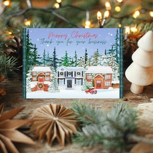 Corporate Christmas Card Printable | Christmas card for clients, customers | 2 x sizes US Letter Size & A4 | Easy Print and Fold |