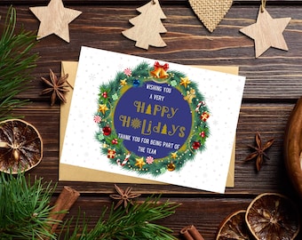 Corporate Holiday Card Printable: Employee Appreciation (US Letter & A4) (PDF)