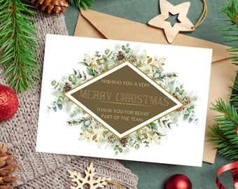 Corporate Christmas Card Printable: Employee Appreciation (2 Sizes - PDF Download)