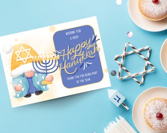 Corporate Hanukkah Card Printable: US Letter & A4 Sizes (Digital Download)