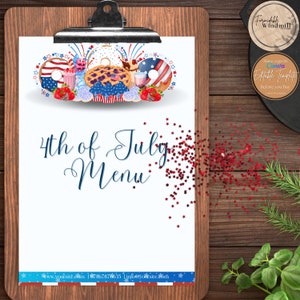 4th of Juli Cakes & Shakes Menüvorlage für Lebensmittelgeschäft Vollständig bearbeitbar in Canva Restaurant Cafe Vorlage Menü Gastronomie Menü Anpassbar