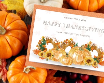 Corporate Thanksgiving Card: Printable Client Thank You (A4/US Letter) (PDF)