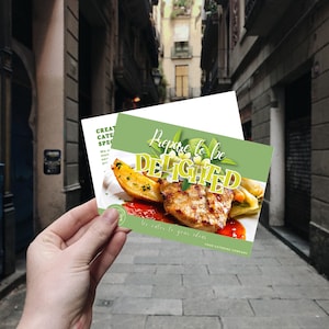 Business Postkarte Vorlage bearbeitbar in Canva füge deine Geschäftsdetails hinzu Handout Karten Danke Postkarten Springtime Gastronomie Design Postkarte
