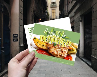 Spring Catering Postcard Template: Editable Business Thank You Cards (PDF Download)