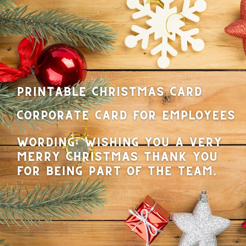 Corporate Christmas Card Printable | Christmas Card for Employees, Team ...