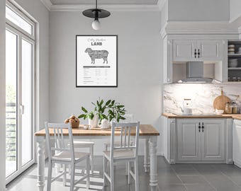Lamb Cooking Temperature Chart Poster Satin and Archival Matte Posters | Kitchen Wall Art