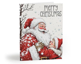 Christmas Greeting Cards, Personalized Inside Text Note Cards Pack (8/16/24)
