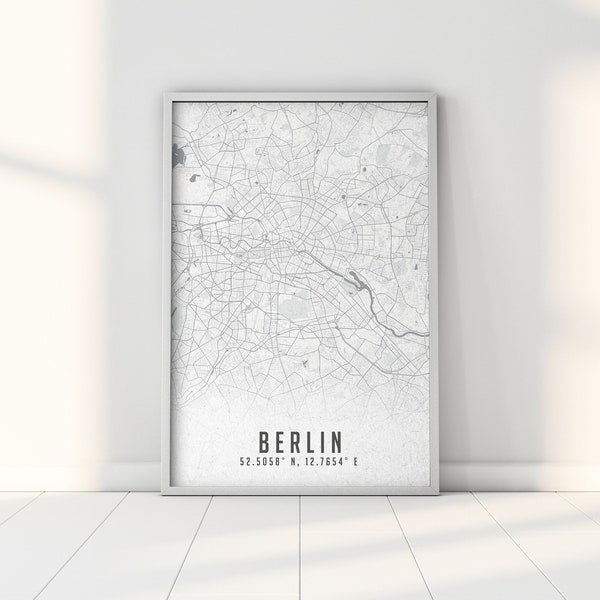 Berlin/Map/Print/Plattegrond/Poster/Gift/Karte