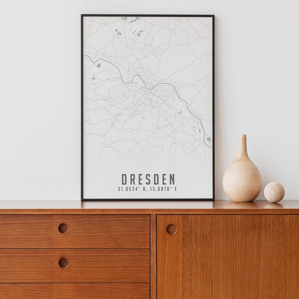 Dresden/Map/Print/Plattegrond/Poster/Gift/Karte