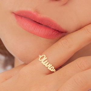 Personalized Name Ring, Handmade Custom Name Ring, Handwrite Name Ring, Gift for Mom, Best Friend gift in Sterling Silver, Gold, Rose Gold