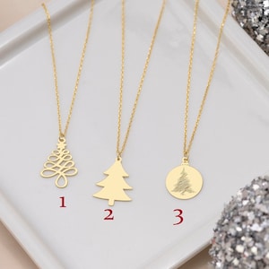 Pine Tree Necklace Gift for Christmas, Evergreen Tree Necklace,  Holiday Jewelry Gift, Christmas Tree Necklace, Noel Necklace, Noel Gifts