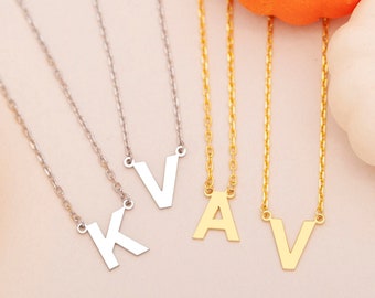 Initial Charm Necklace, 925 Sterling Silver Letter Necklace, Personalized Initial Necklace Personalized Gifts, Personalized Initial Jewelry