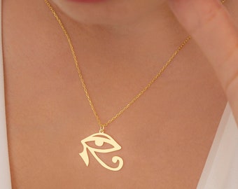 Eye of Horus Necklace, Silver Eye of Horus Charm, Horus Eye Necklace, Eye of Ra Necklace,Protection Necklace for Women,Birthday Gift for Her