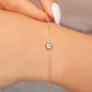Evil Eye Bracelet, Protection Bracelet, Evil Eye Jewelry For Women, Good Luck Bracelet, Minimalist Small Evil Eye Bracelet