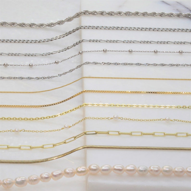 Rope Chain Curby Chain Figaro Chainbead Chaintwist Etsy