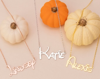 Personalized Disney Font Name Necklace, 14K Gold Silver Rose Gold Name Necklace, Disney Custom jewelry, Everyday Birthday Gift For Her Kids