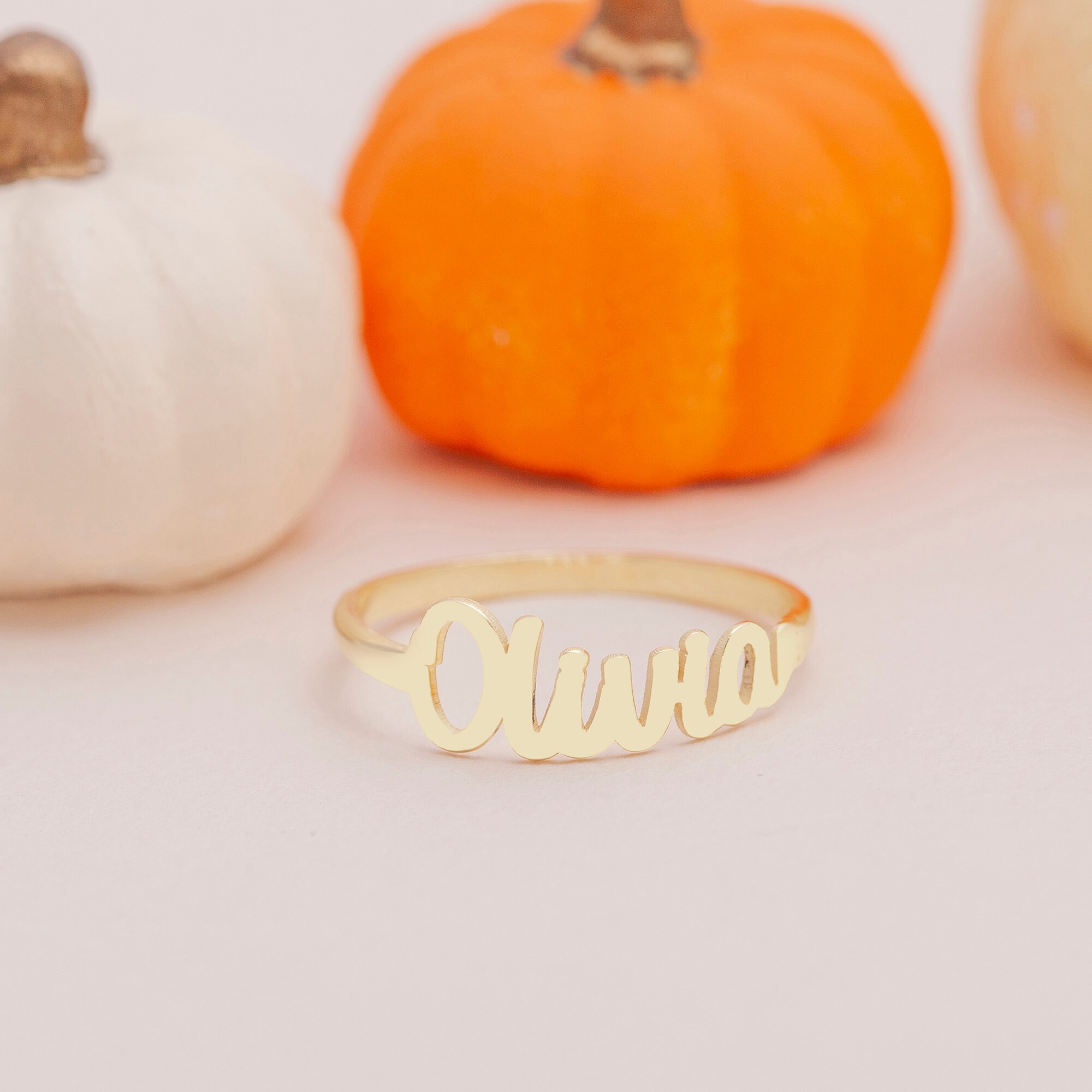 Silver Gold Customizable Name Ring, Handmade Personalized Rings ...