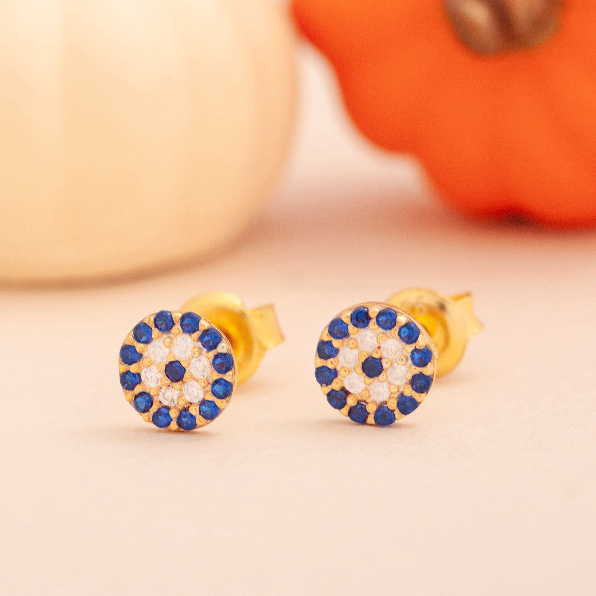 Evil Eye Earrings in 14K Solid Gold,protection Earrings With Cubic — free download
