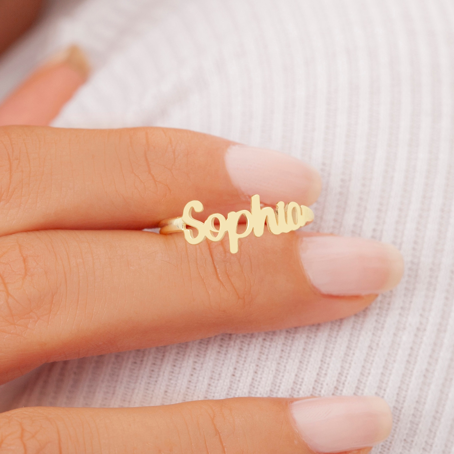 Silver Gold Customizable Name Ring, Handmade Personalized Rings ...