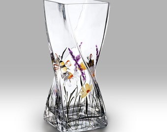 Bees & Blooms - 20cm Twist Vase by Nobile Glassware